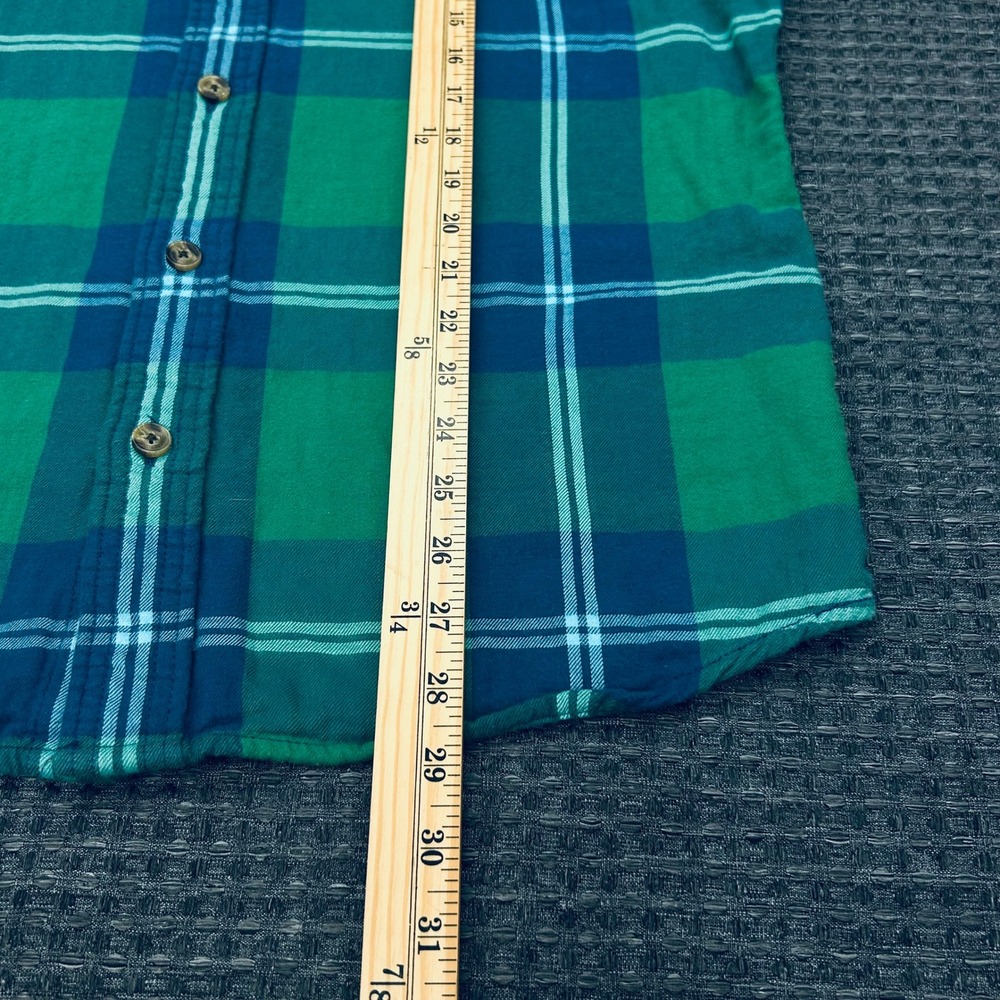 Abercrombie Fitch Musle Fit Lined Flannel Mens XXL Green Blue Plaid Shirt Jacket - Picture 5 of 8